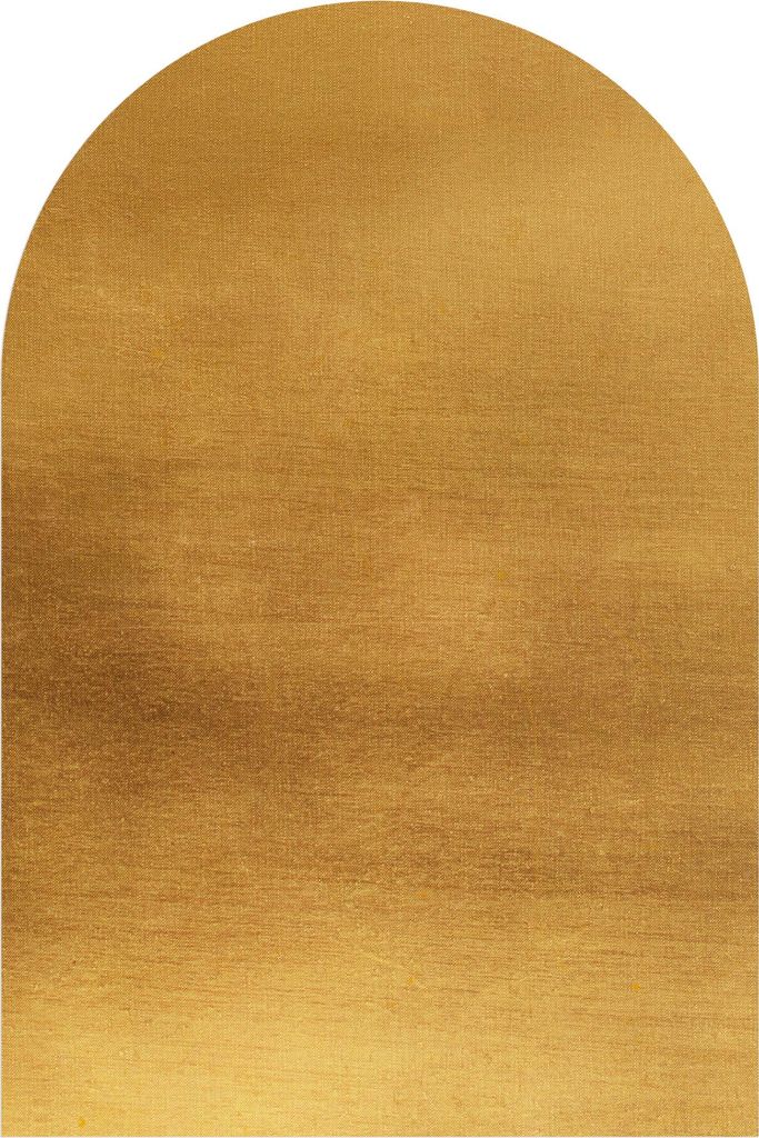 DEQORI Fototapete Rundbogen 100x150 cm 'Gebürstetes Goldblech' Wand Tapete Sticker
