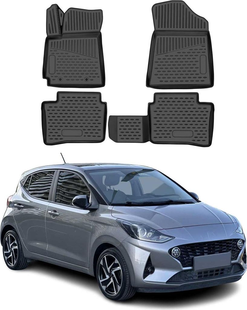 2019-2025 Hyundai i10 tappetini TPE nero 4 pezzi Immagine del prodotto 