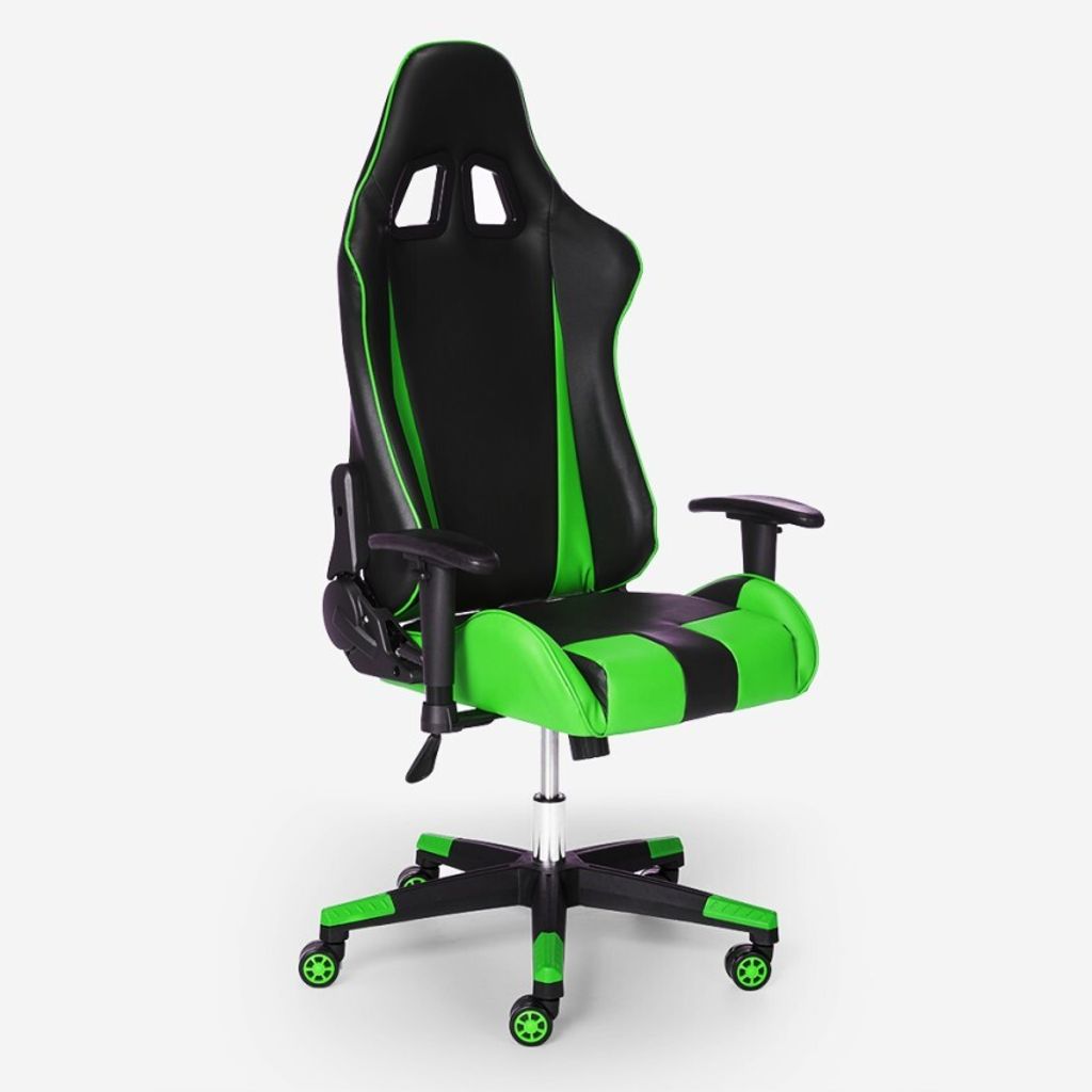 Gaming-Stuhl ergonomische Armlehnen verstellbare Kissen Adelaide Emerald