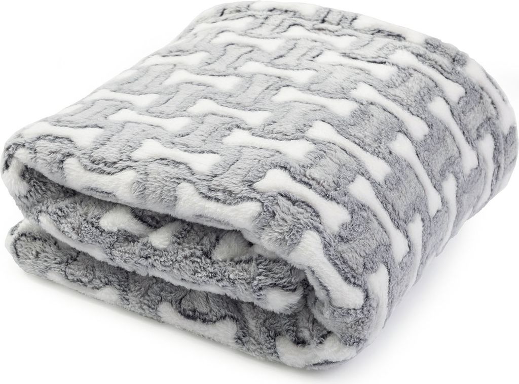 Soft Decke Katzen Hunde, Katzendecke, Hundedecke Schlafdecke Decken Knochengrau 100x75cm