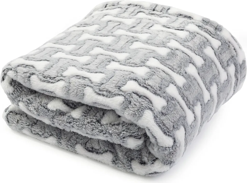 Coperta Morbida per Cani e Gatti Grigio Osso 100x75cm | Caldo Plaid