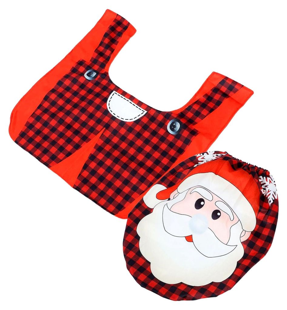 Weihnachtlicher WC-Sitzbezug aus Vliesstoff in ovaler Form für das Badezimmer, leicht abnehmbar und strapazierfähig, mit festlichen Weihnachtsmot...