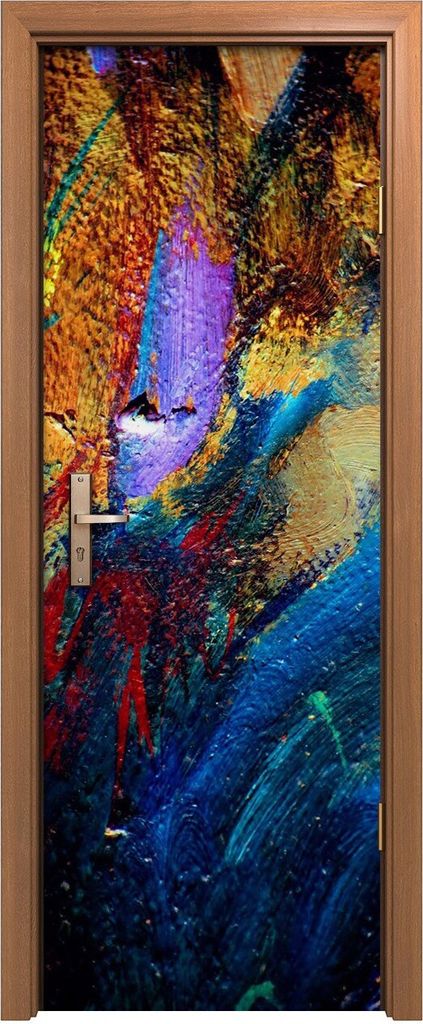 Türposter 70x200 cm Türaufkleber Türtapete Türfolie Klebefolie Kunst abstrakte chaotische Malerei
