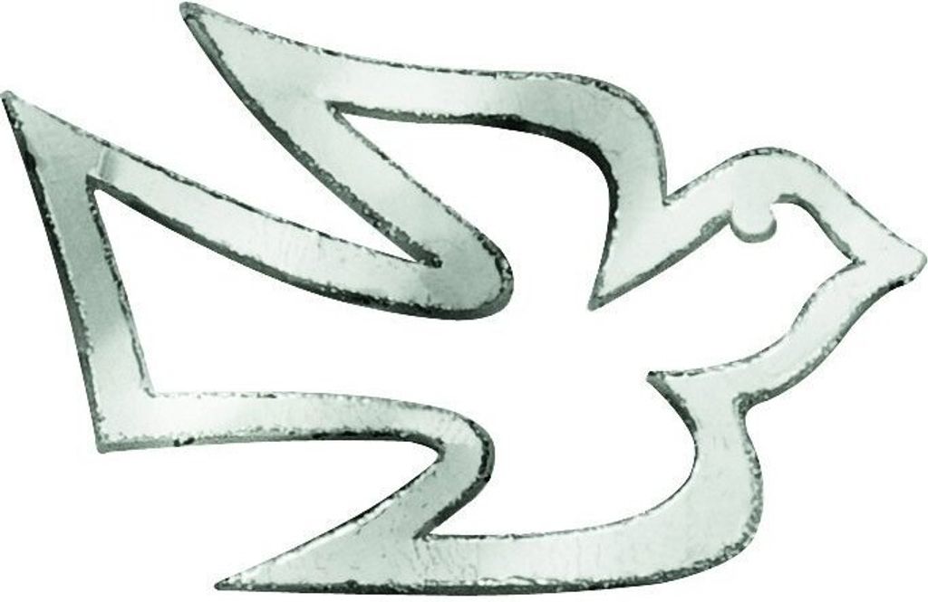 Verzierornament "Taube" Silber 20 x Ø 30 mm, 1 Stück