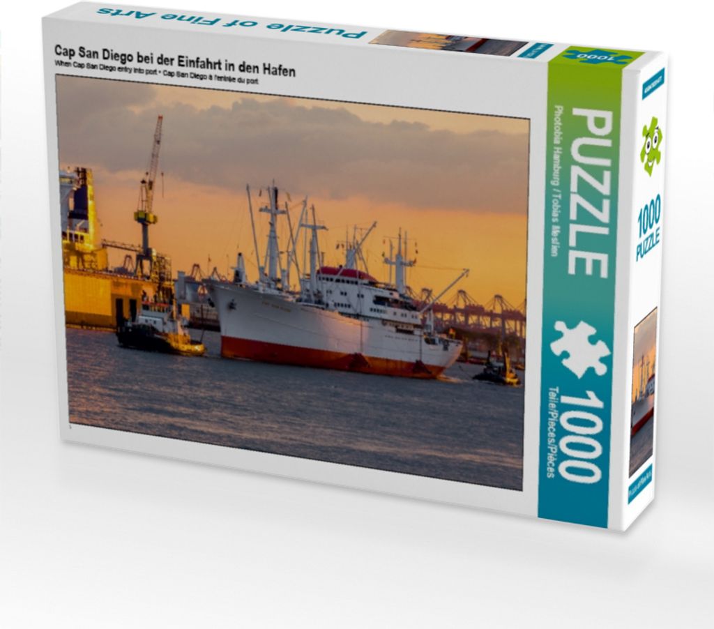 Calvendo Cap San Diego bei der Einfahrt in den Hafen 1000 Teile Puzzle quer 640x480mm, Hamburg / Tobias Meslien Photo; 7399865