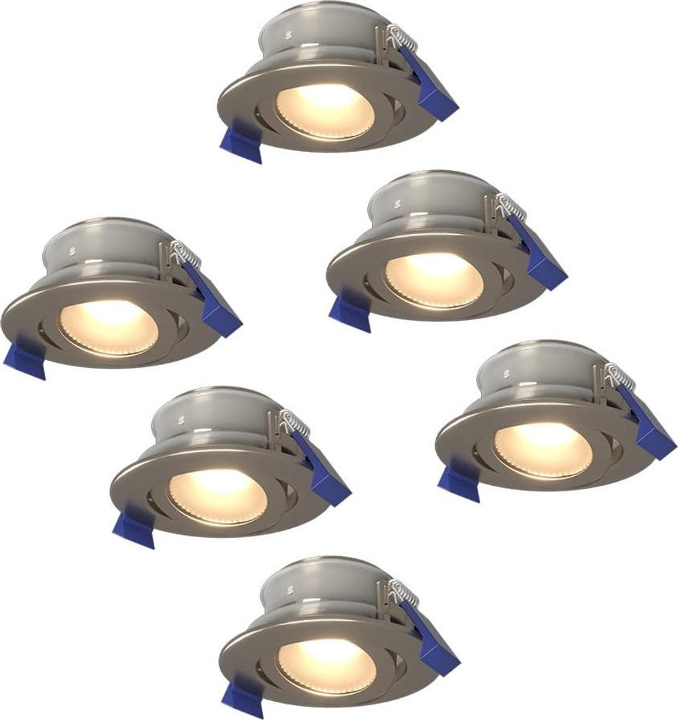 hoftronic LED Einbaustrahler Lima 4W 4000K IP65 GU10 Dimmbar Schwenkbar Edelstahl 6er Set