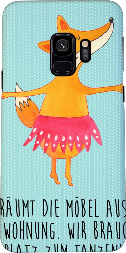 Mr. & Mrs. Panda Samsung Galaxy S9 Handyhülle Fuchs Ballerina - Türkis Pastell - Geschenk, Hülle, Party, Cover, Handy Schutzhülle, Feier, Handy...
