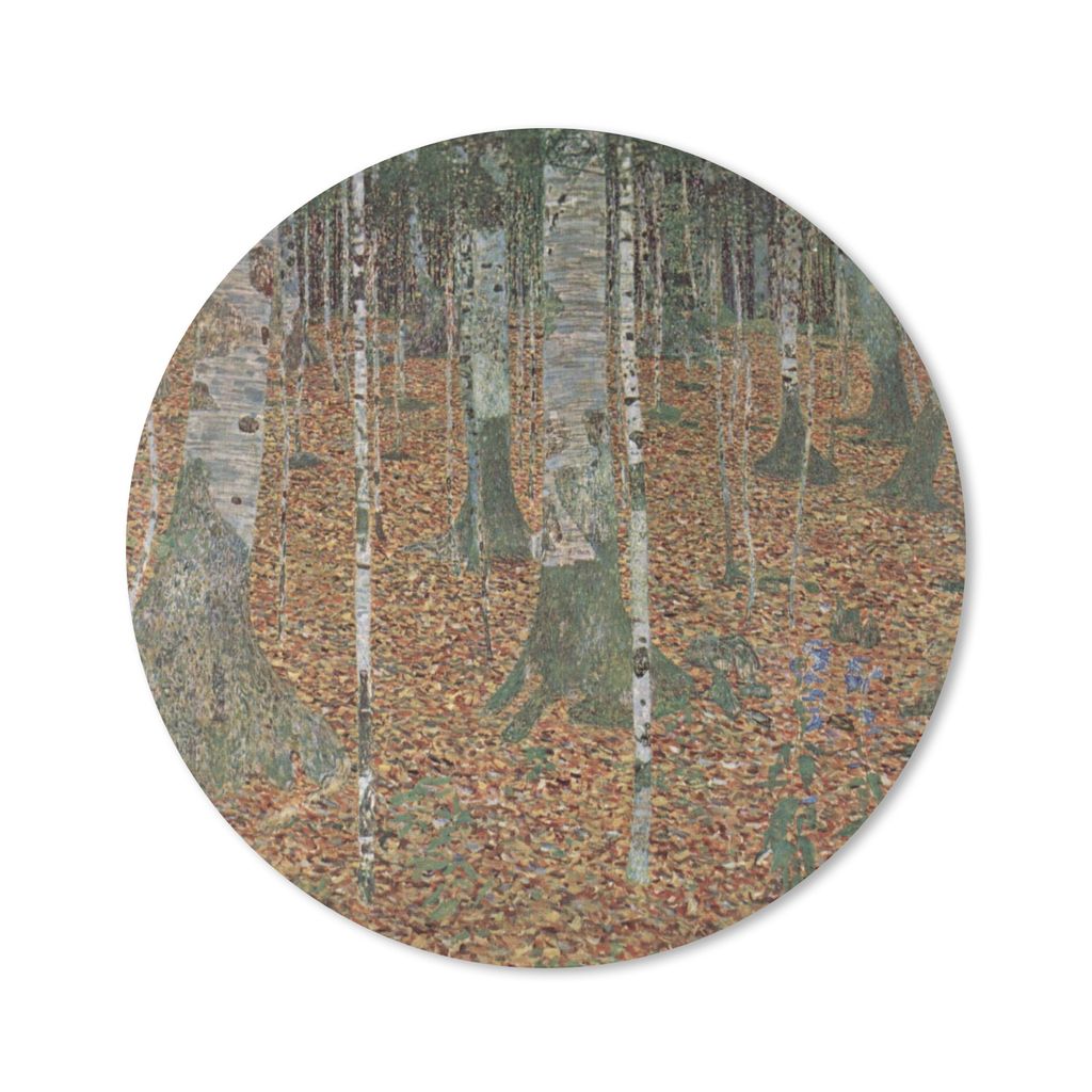 MuchoWow Mauspad Mousepad Birkenwald - Gustav Klimt Gemälde 20x20 cm - Mousepads - Maus Mat - Pad - Mausunterlage - Schreibtischmatte