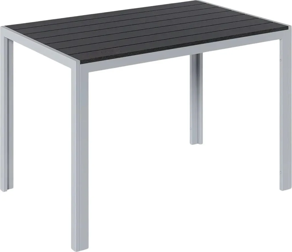 Table de repas outdoor pour balcon et terrasse Valora gris alu 110cm