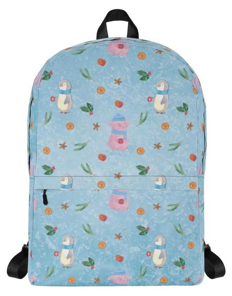 Mr. & Mrs. Panda Schulrucksack Schwein Glühwein - Eisblau - Geschenk, Weihnachten, Punsch, Rucksack, Business-Rucksack, Glühschwein, Laptoprucksa...