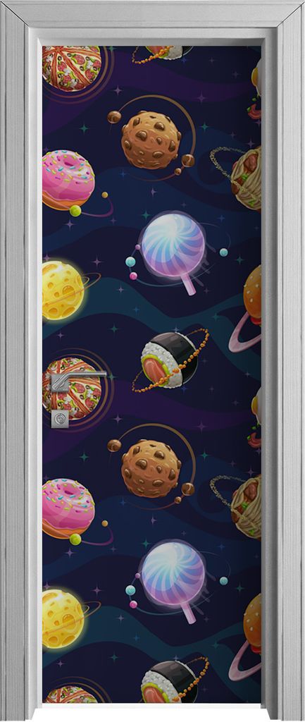 Tür Selbstklebende 70x210 cm Türfolie Türtapete Klebefolie - cartoon planeten