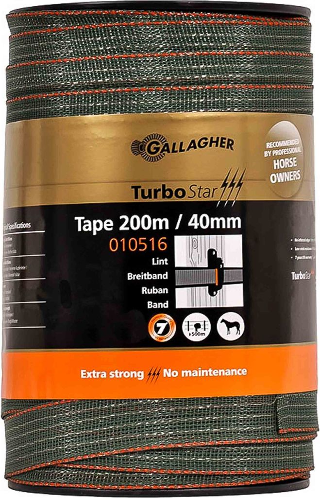 Gallagher Pferdezaun-Breitband TurboStar Super (grün) - 200 m/40 mm