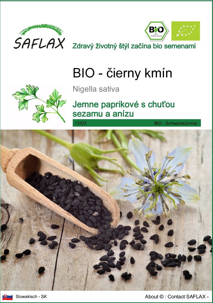SAFLAX - BIO - čierny kmín - Nigella sativa - 300 Semená Obrázok produktu 