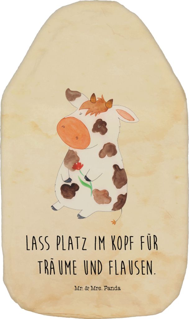 Mr. & Mrs. Panda Wärmflasche Kuh - Vintage - Geschenk, Bauernhof, Hof, Wärmflaschen, Wärmekissen, heizflasche, Motivtion, Kühe, Flauschige, mit...