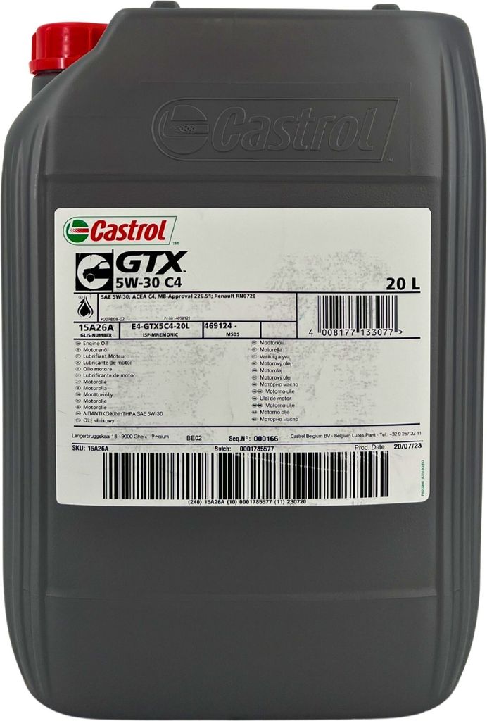 Castrol GTX 5W-30 C4 20 Liter (15A26A) Produktbild 