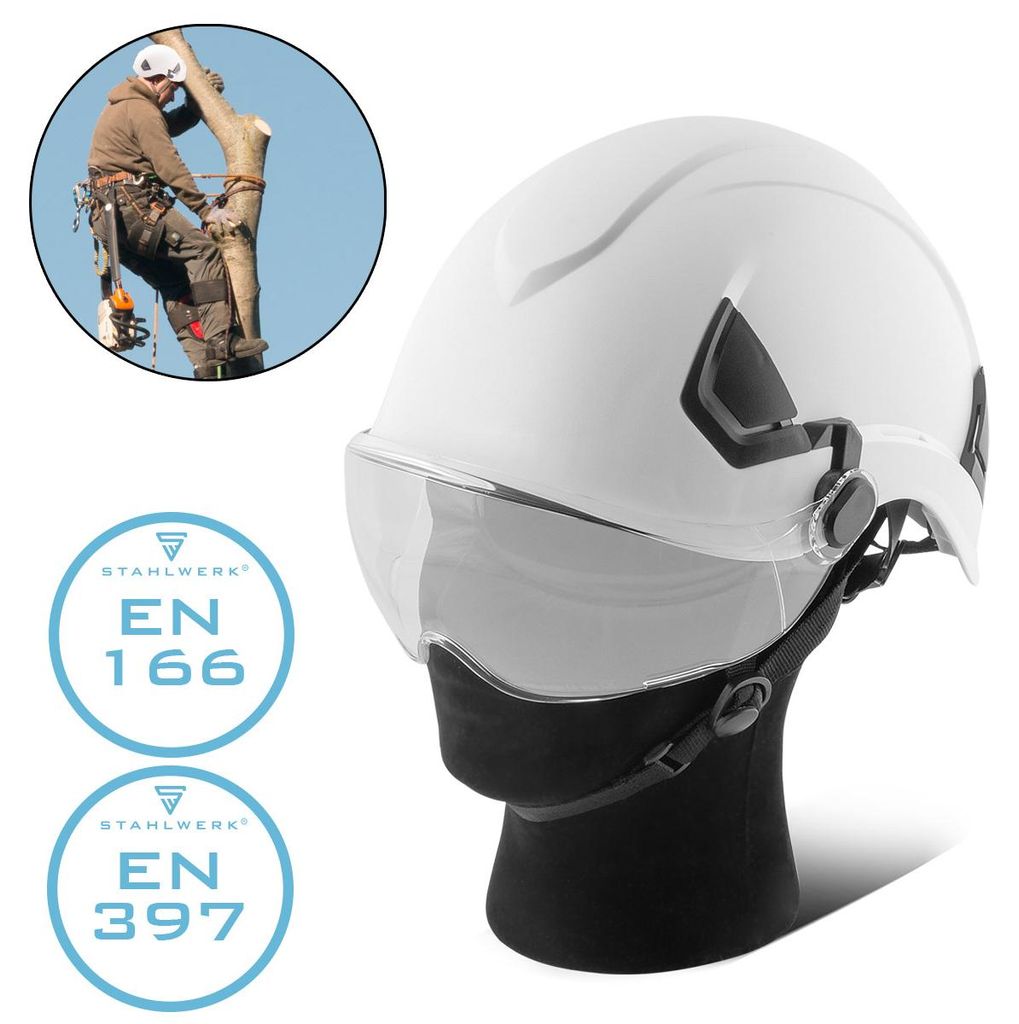 STAHLWERK Schutzhelm SVH-100 ST mit Visier EN397 EN166 Forsthelm