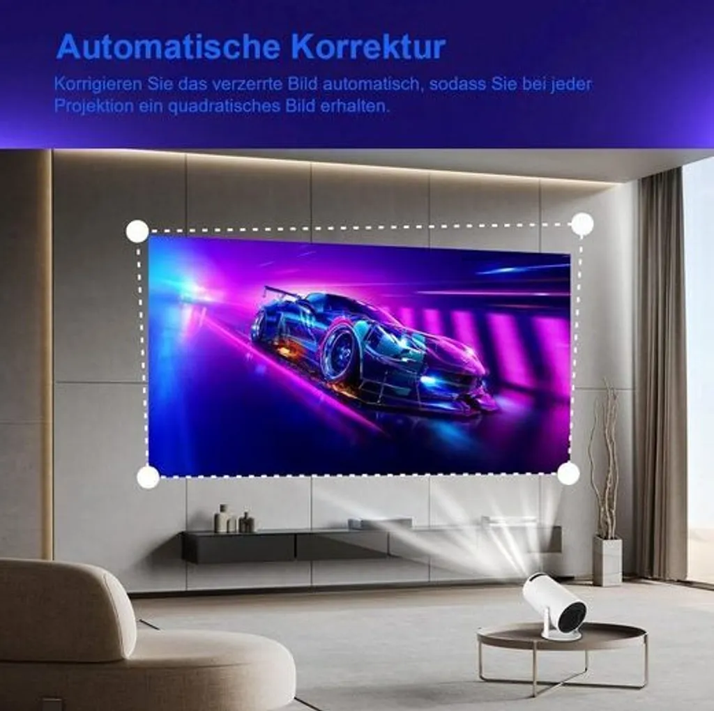 Projecteur de poche Android 11 avec objectif rotatif à 180 degrés