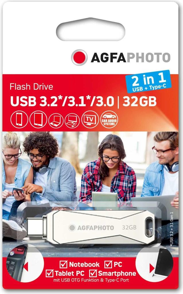AgfaPhoto USB 3.0 2in1 32GB USB-TypeC