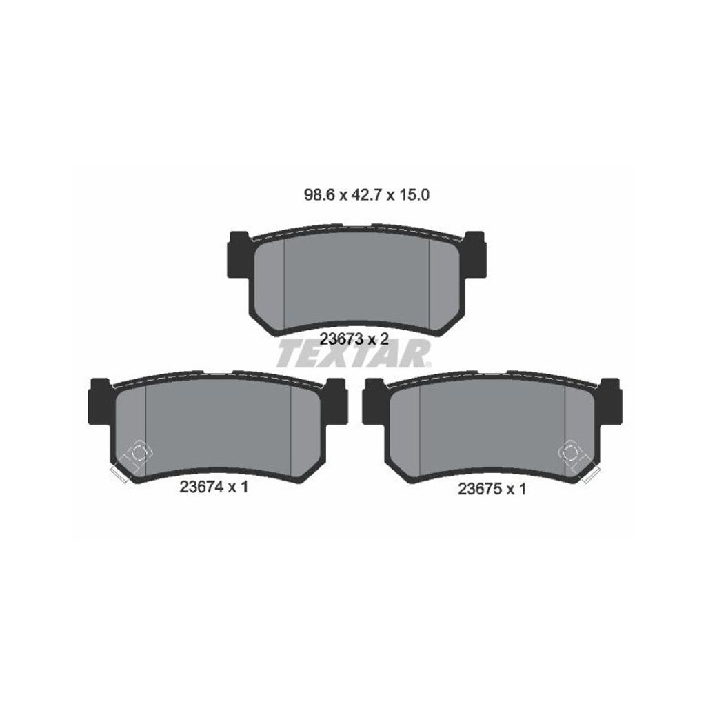 Textar Bremsbeläge hinten für Ssangyong Actyon I Kyron Rexton 2,0-3,2 + Xdi TD D