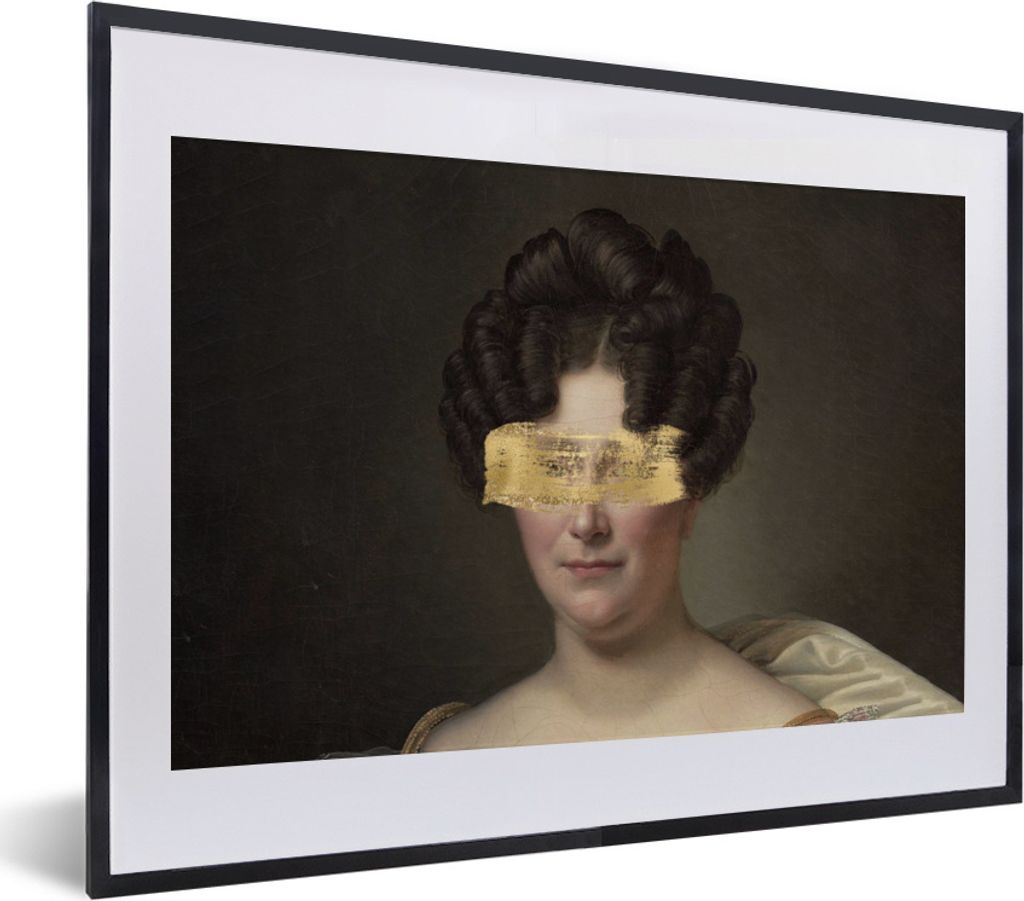 MuchoWow Gerahmtes Poster Johanna Henriëtte Engelen - Dubois Drahonet - Gemälde 40x30 cm - Poster mit Schwarzem Bilderrahmen Wandposter Rahmen ...