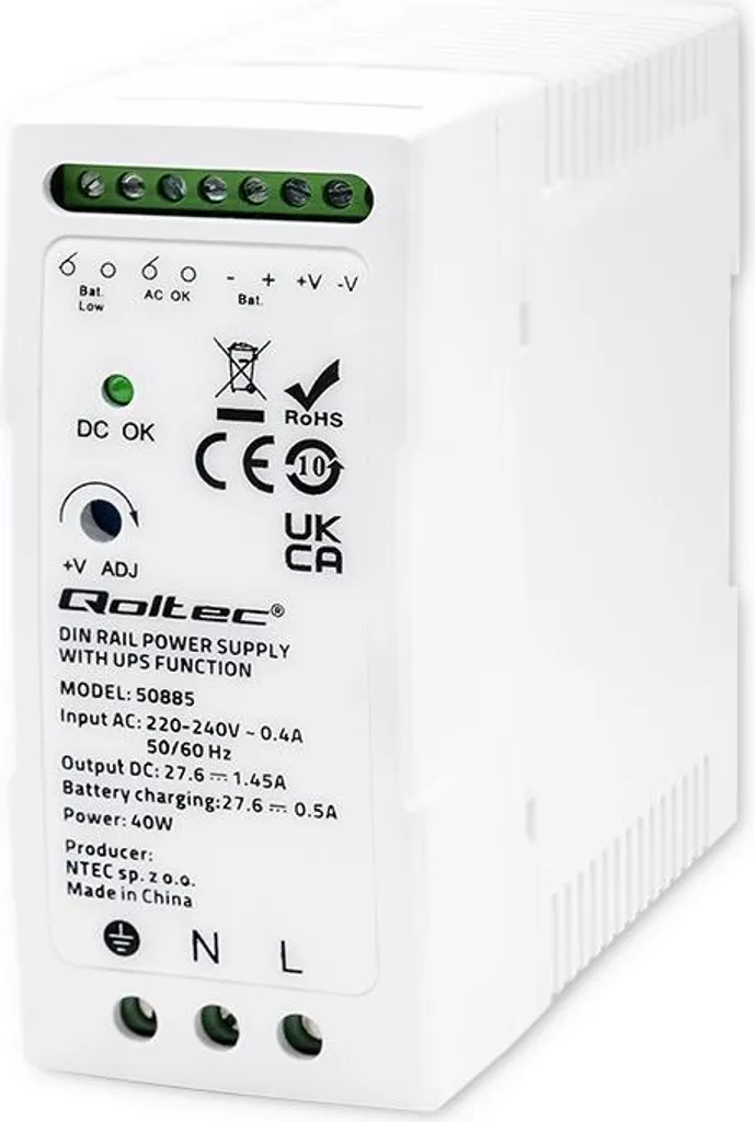 Alimentation rail DIN anti coupure 40W contre pannes secteur