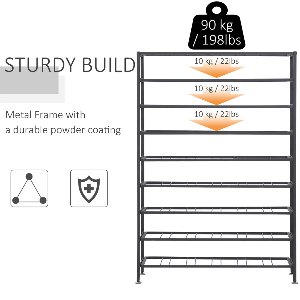 Casier à Bouteilles de Vin 54 Emplacements en Acier Noir - Rack 91 cm - 6