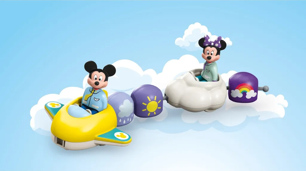 PLAYMOBIL Junior 71697 Mickey Mouse Train des nuages coloré et empilable - 3