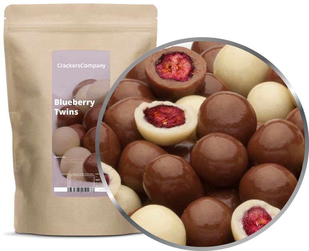 CrackersCompany Schoko-Blaubeeren (Blueberry Twins), ZIP-Beutel 550 g