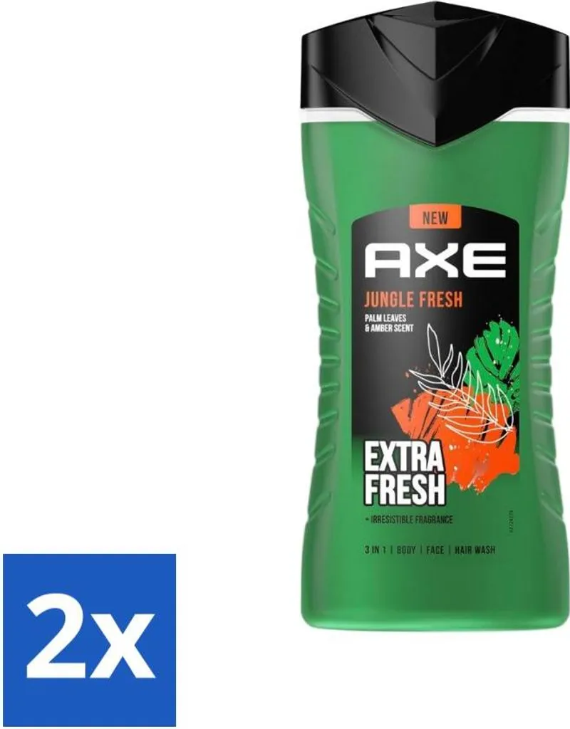 Kit 2x Axe Gel Doccia 3 in 1 Jungle Fresh 250ml - Promo Risparmio