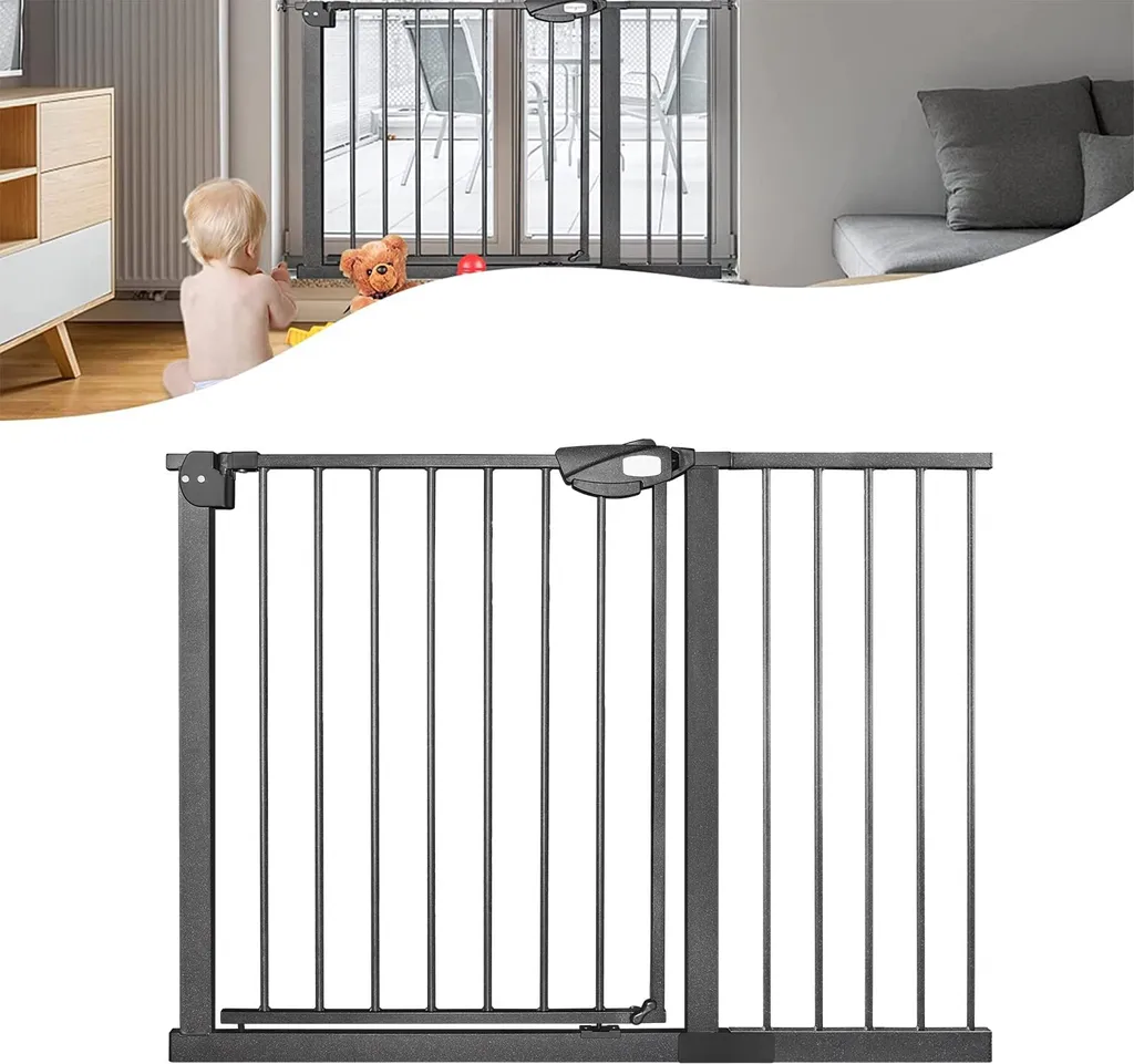 Barrière de sécurité animaux et enfants, extensible de 105 à 115 cm