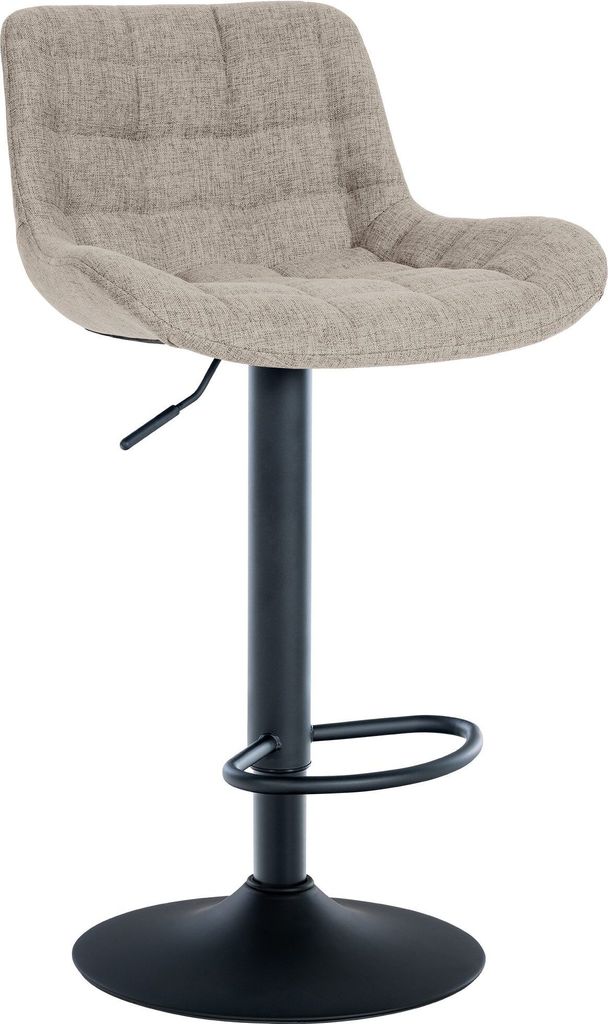 CLP Barhocker Tover 360° drehbar und in der Höhe verstellbar taupe Material Stoff