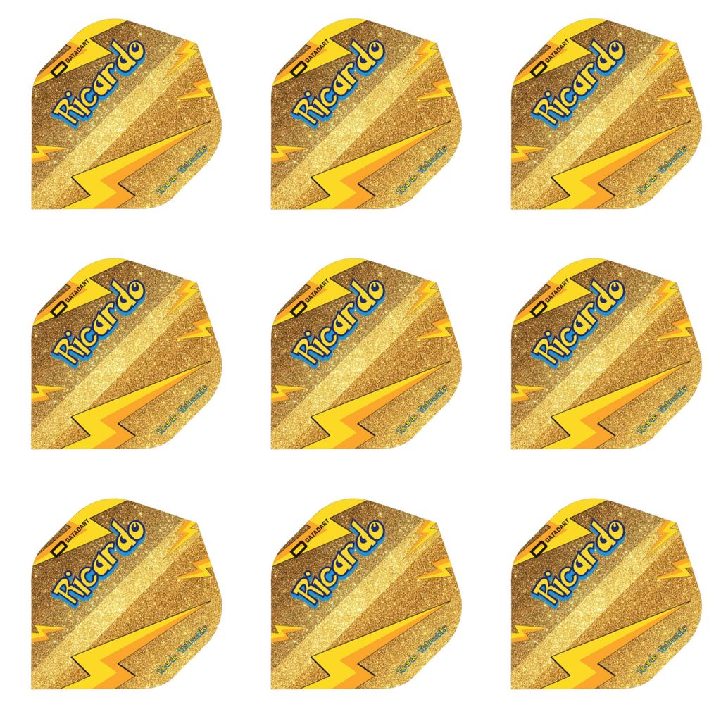 3 Set = 9 Dart Flight Ricardo Pietreczko 100 Mikron Standard Dart Flights Datadart Gold
