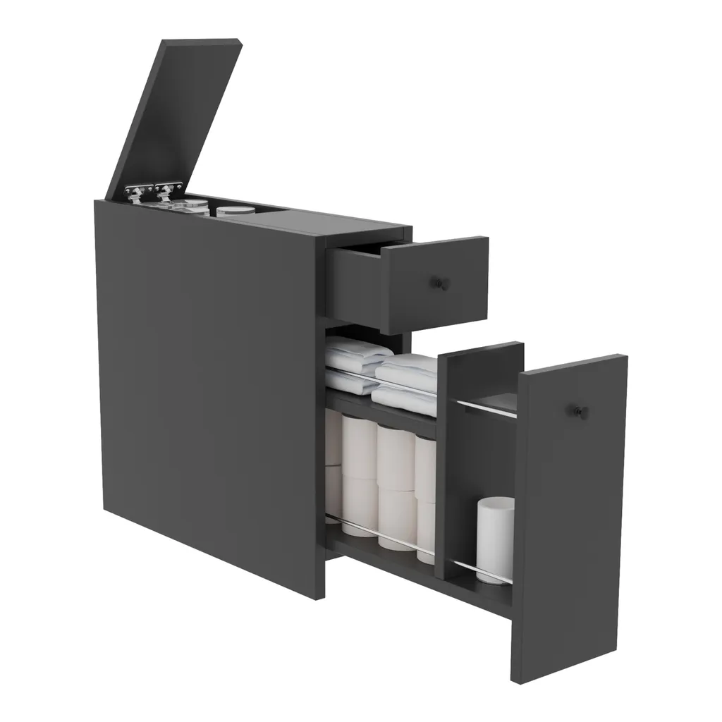 Rangement salle de bain mural Birkenes 60 cm pour cosmétiques et soins