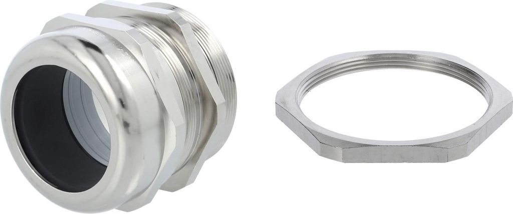 LAPP Verschraubung mit Gegenmutter M63x1,5 Messing (CuZn) vernickelt Gewindelänge 15,0mm - 1 Stück