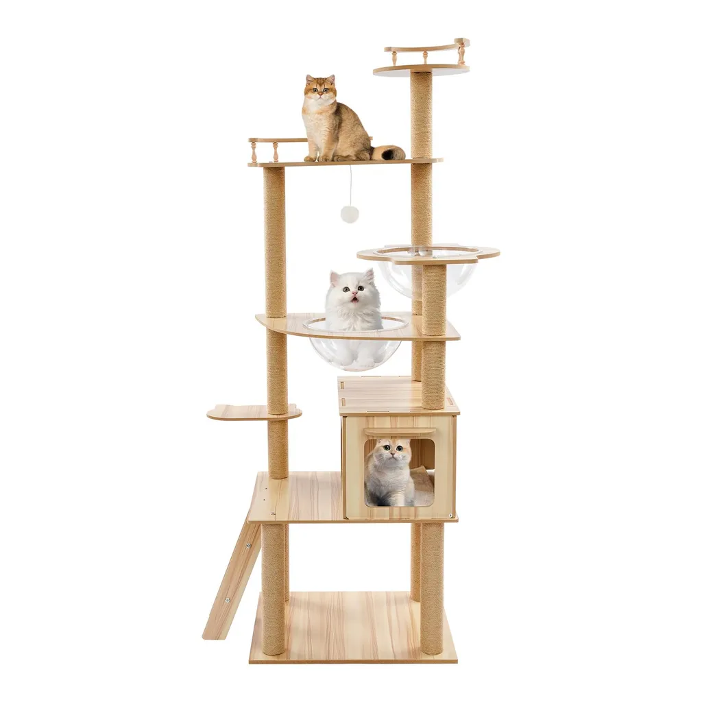 Arbre à chat robuste 9 kg max avec plateformes confortables - Gris Clair - 8
