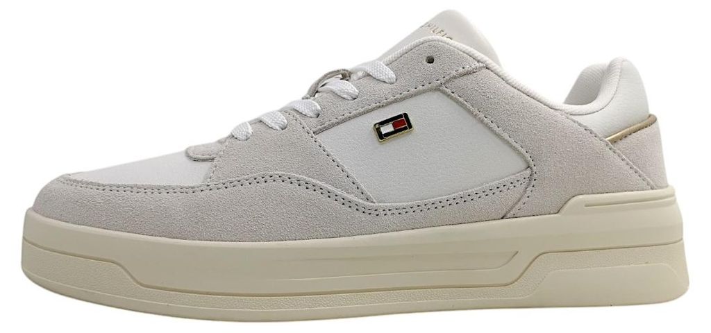 Tommy Hilfiger Essential Basket Damenschuhe sportlicher Schnürer Weiß, Schuhgröße:36 EU