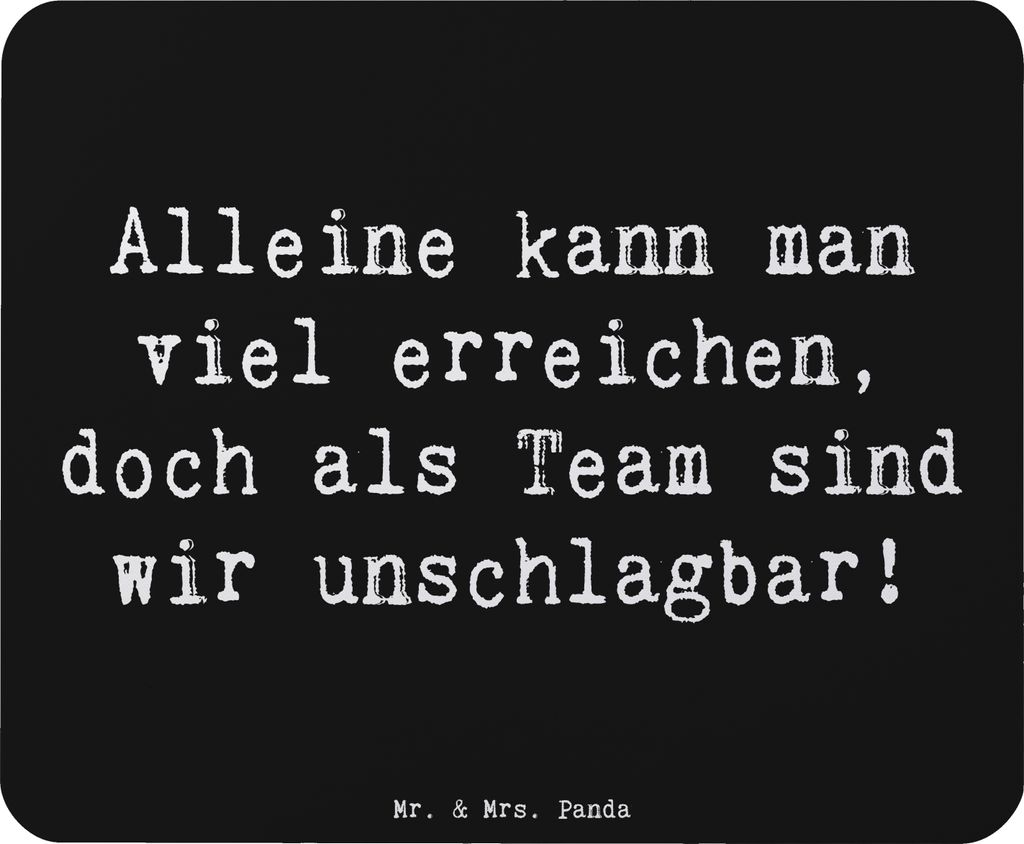 Mr. & Mrs. Panda Mouse Pad Spruch Im Team zusammenarbeiten - Schwarz - Geschenk, Mousepad, pc, Herausforderungen meistern, Trost, Hoffnung, Stärke...