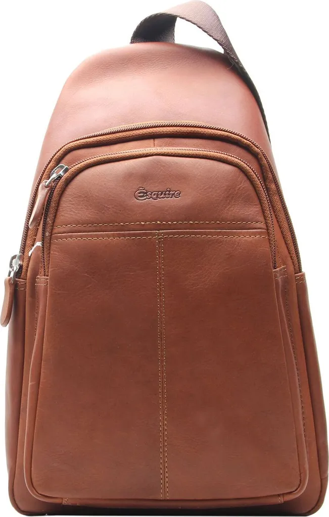 Sac Esquire Dallas pour voyage et ville - Petit sac bandoulière brun cuir