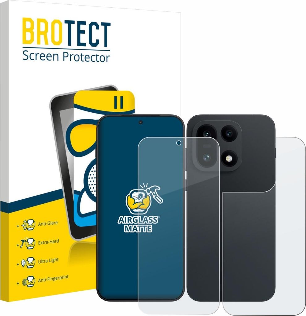 BROTECT Entspiegelungs Schutzglas für OnePlus 15 (Display+Rückseite) Schutzfolie Panzer Folie Glas Display Schutz matt