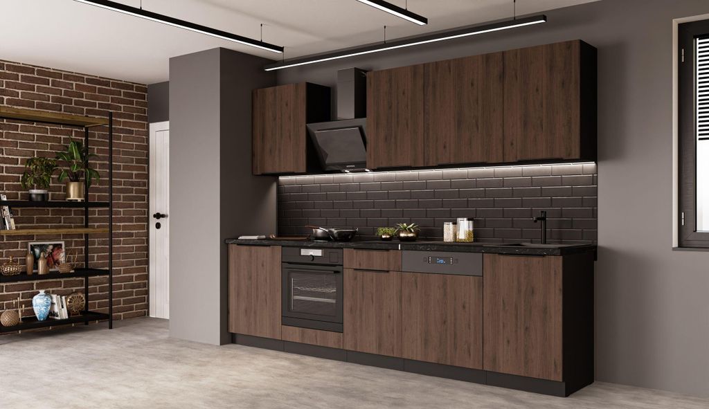 Küche MONZA BASIC 280 cm Küchenzeile Küchenblock Produktbild 