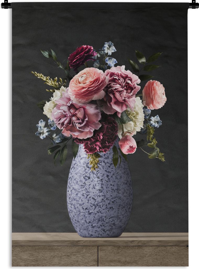 MuchoWow Wandteppich Wandbehang Rosen - Farben - Stilleben 60x90 cm Tapisserie Dekoration Wandtuch - Foto-Teppich - Abwaschbar