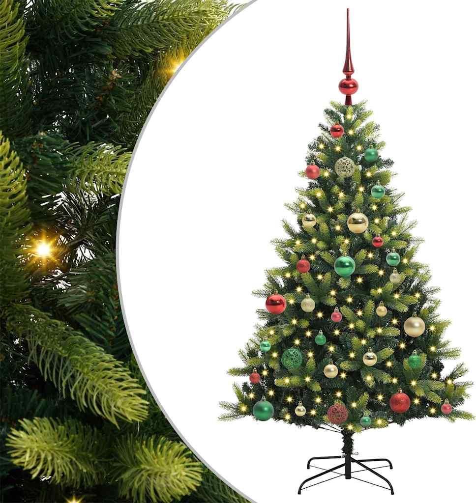 Künstlicher geflammter Weihnachtsbaum 150 LEDs Grün 120 cm