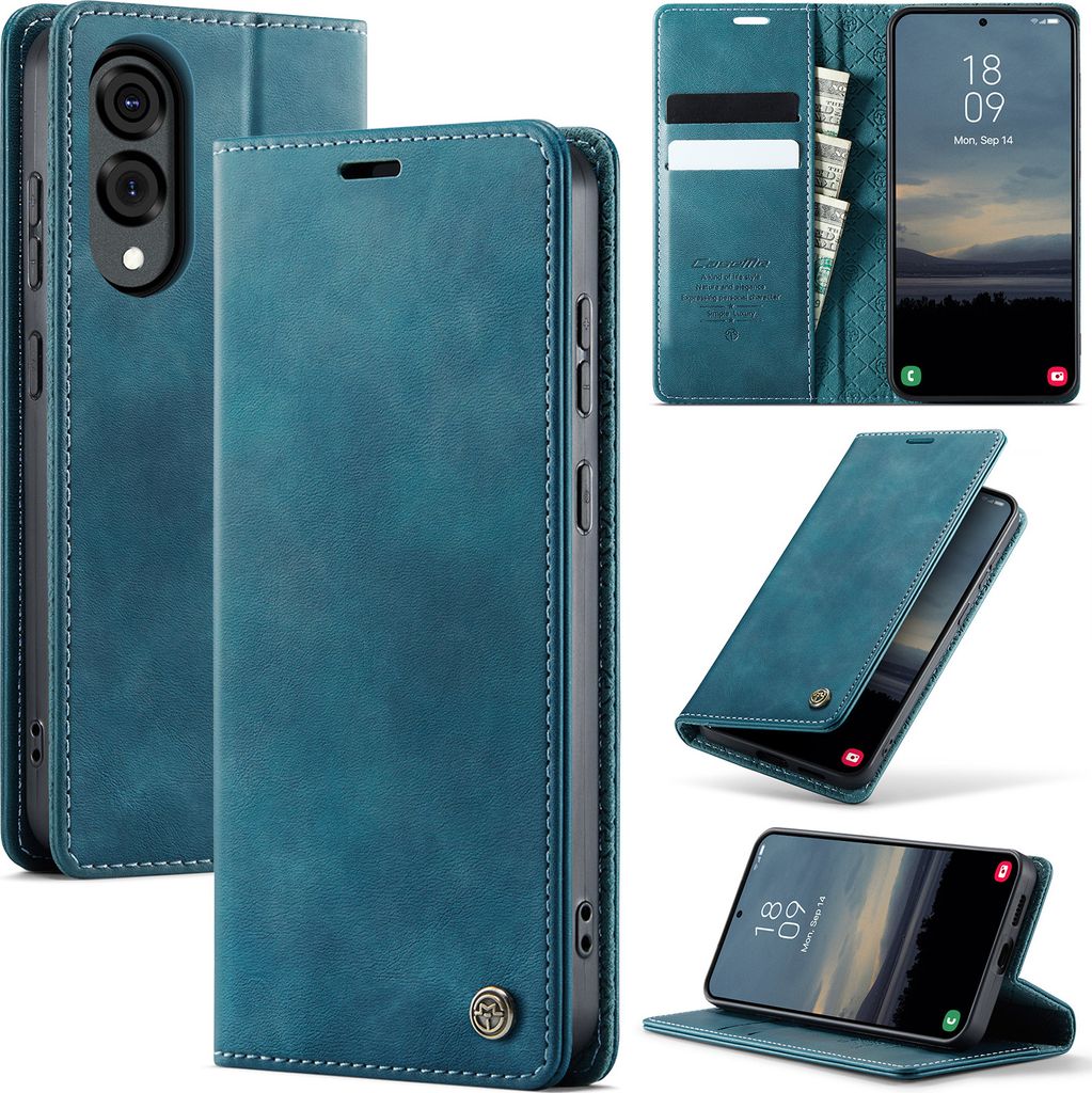 Handyhülle für Samsung Galaxy S25 Edge Hülle Leder mit RFID Schutzhülle Klapphülle Magnet Kartenfach Standfunktion Blau