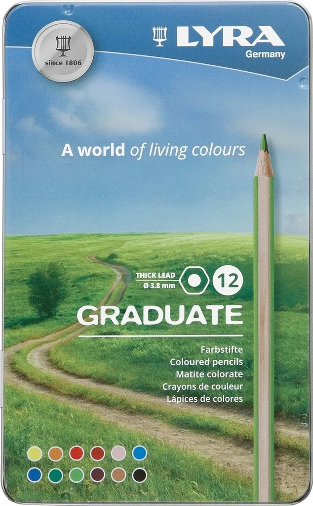 Lyra Graduate Permanent 12 Pezzi - Matite Sicure e Resistenti