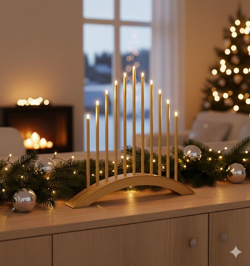 MeLiTec LED USB-C Stimmungsbogen Weihnachten, SL60, Gold, Produktbild 