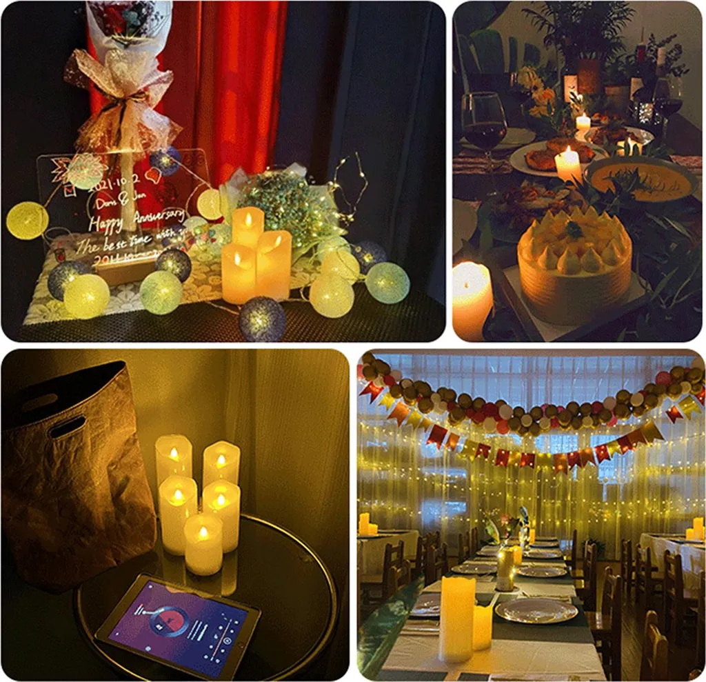 Atmosfera Party Perfetta: Set 3 Candele LED INF con Telecomando - 5