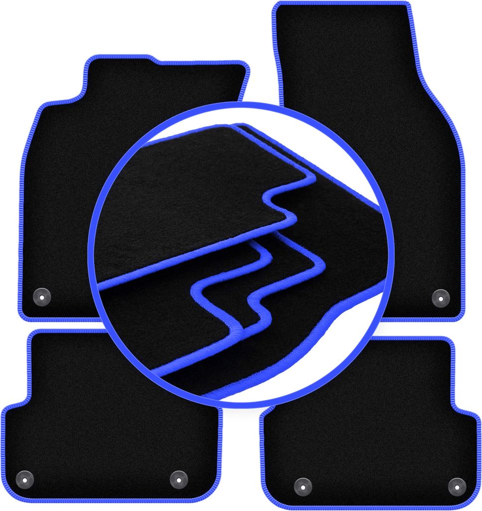 CARLUX-BLUE Autofußmatten für: Audi A6 C6 FL Limousine, Kombi, Avant (2006-2011)