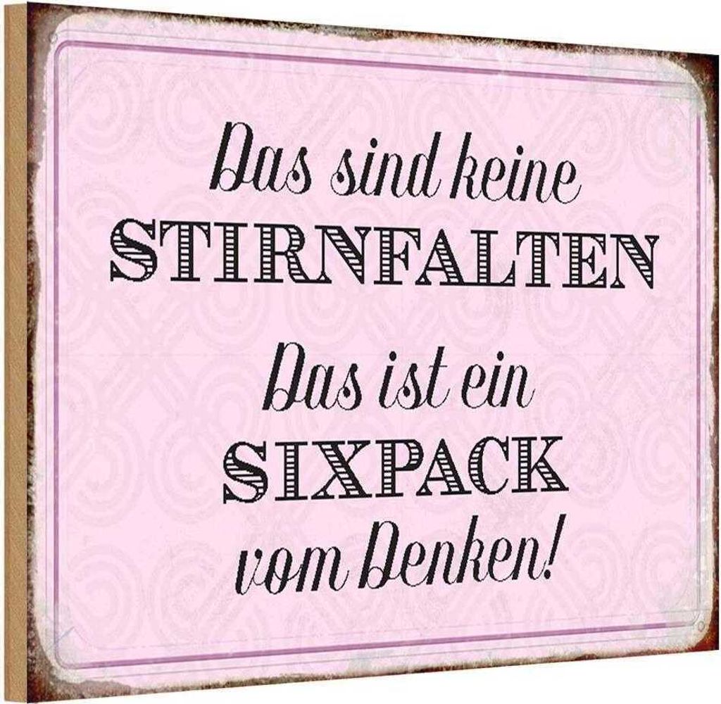 vianmo Holzschild 12x18 cm keine Stirnfalten ist Sixpack Dekoration