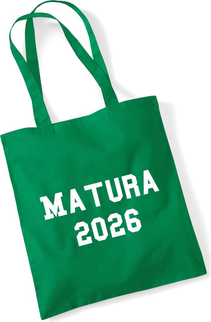 Huuraa Jutebeutel Matura 2026 Abschluss Österreich / Schweiz 10 Liter Kelly Green Baumwolle Tasche Geschenkidee