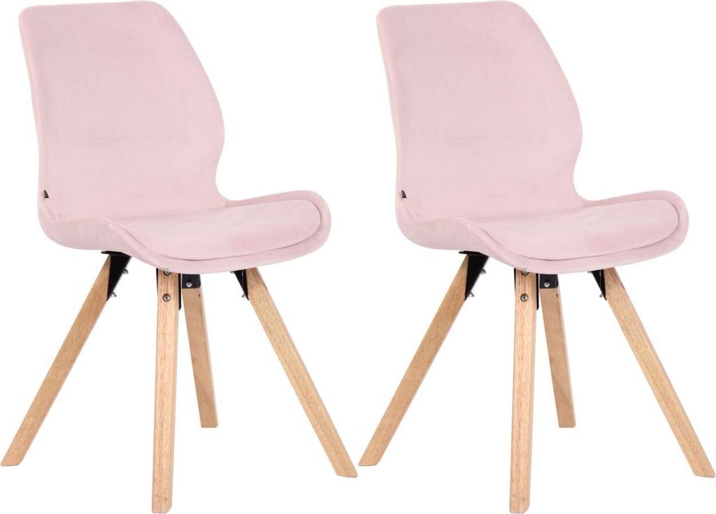 2er Set Stuhl Luna Samt pink